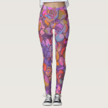 Leggings Patrón de Ilustracion de flores botánicas en morad<br><div class="desc">Salga con estilo con estas negritas y coloridas leyendas del patrón de pop floral.</div>