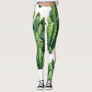 Leggings Patrón de Ilustracion sin foco de color Cacti