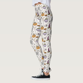 Leggings Patrón de Ilustraciones de Halloween