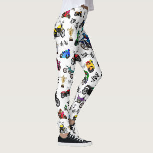 Leggings Patrón de Ilustraciones de motocicleta de Guay