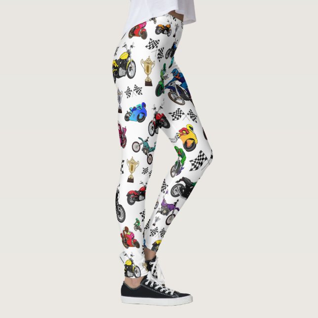 Leggings Patrón de Ilustraciones de motocicleta de Guay (Derecha)