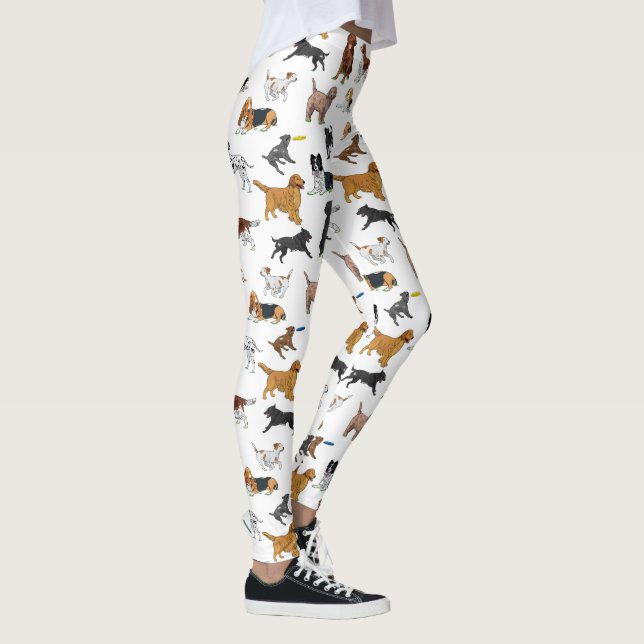Leggings Patrón de Ilustraciones de perros pequeños (Derecha)