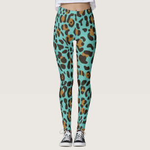 Leggings Patrón de impresión animal de leopardo jaguar