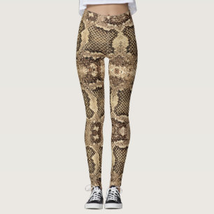 Leggings Patrón de impresión animal de piel de serpiente ex