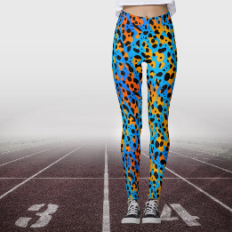 Leggings Patrón de impresión de animal de gradiente naranja