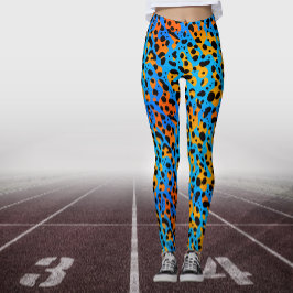 Leggings Patrón de impresión de animal de gradiente naranja