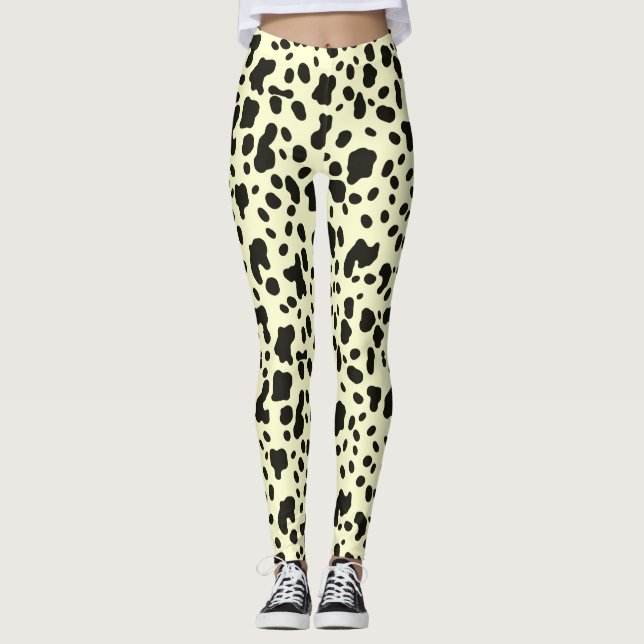 Leggings Patrón de Impresión de Animal de Vaca Moderna sobr (Anverso)