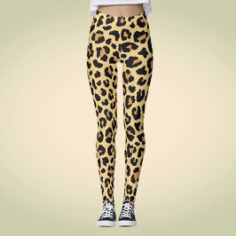 Leggings Patrón de impresión de animales de leopardo de la