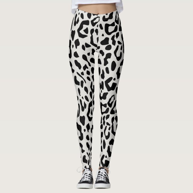 Leggings Patrón de impresión de animales de leopardo de nie (Anverso)