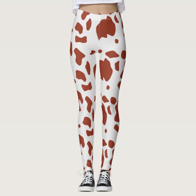 Leggings Patrón de impresión de animales de vaca de Ayrshir (Anverso)