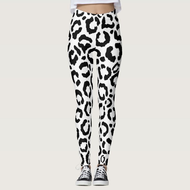 Leggings Patrón de impresión de animales del Leopardo Blanc (Anverso)