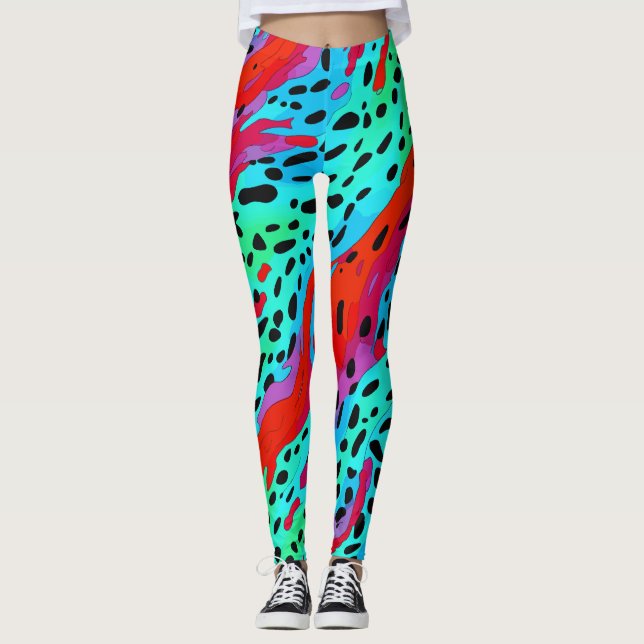 Leggings Patrón de impresión de animales salvajes de la sel (Anverso)