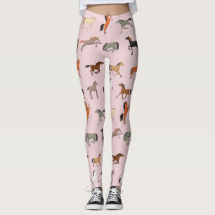 Leggings Patrón de impresión de caballos, niña de Chicas y