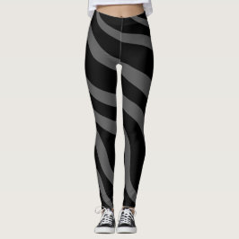 Leggings Patrón de impresión de cebra gris y negro