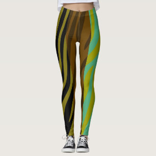 Leggings Patrón de impresión de cebra moderna #18