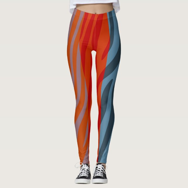 Leggings Patrón de impresión de cebra moderna #20 (Anverso)