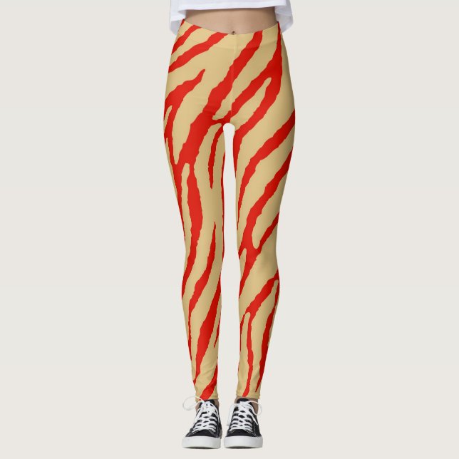 Leggings Patrón de impresión de cebra moderno (Anverso)