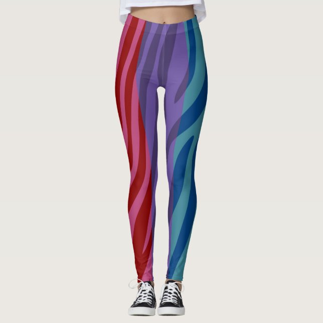 Leggings Patrón de impresión de cebra moderno #11 (Anverso)