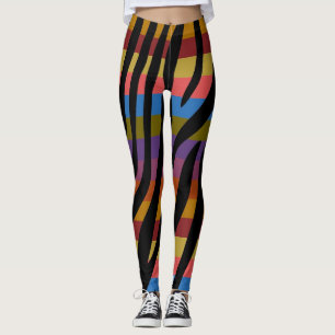 Leggings Patrón de impresión de cebra moderno #4