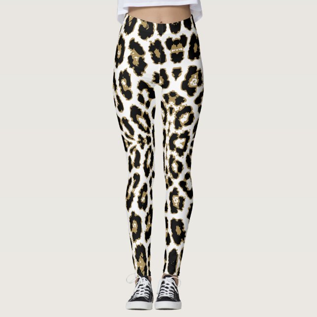Leggings Patrón de impresión de Cheetah Leopardo Animal (Anverso)