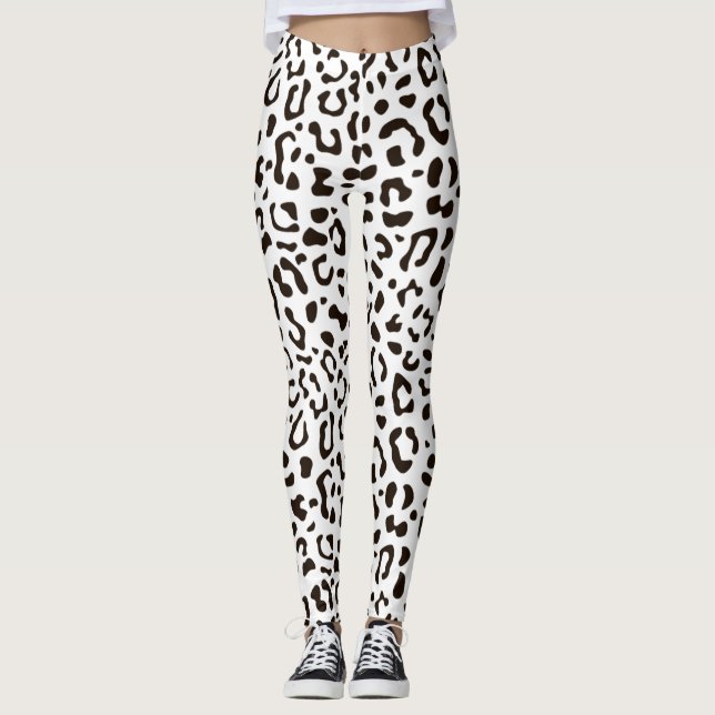 Leggings Patrón de impresión de leopardo (Anverso)