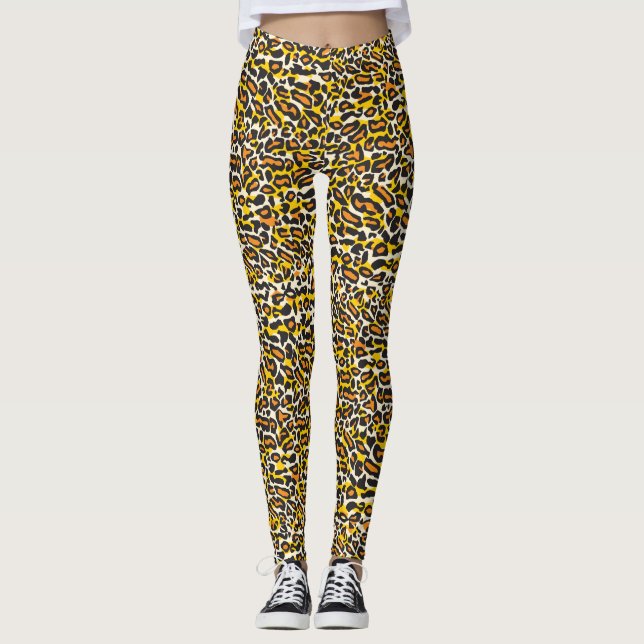 Leggings Patrón de impresión de leopardo (Anverso)