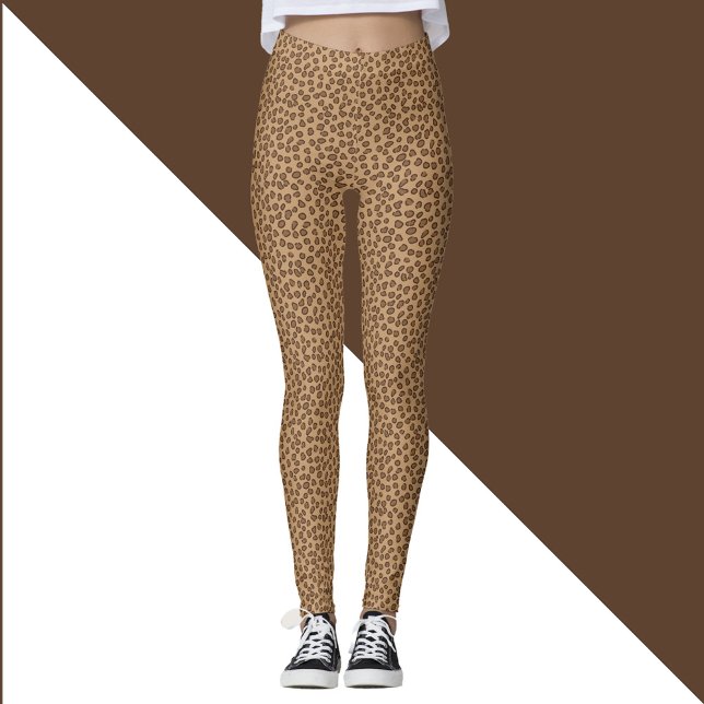 Leggings Patrón de impresión de leopardo marrón (Leggings with a fun leopard print pattern in brown)