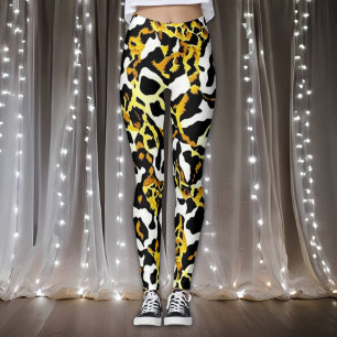 Leggings Patrón de impresión de leopardo y cebra