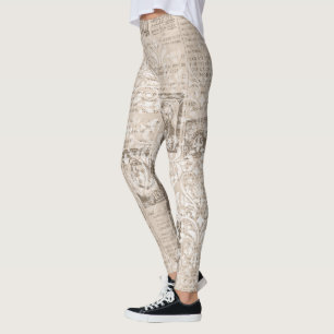 Leggings Patrón de impresión de noticias de Guay de un tipo
