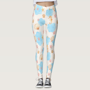 Leggings Patrón de impresión de pata de inspiración oceánic