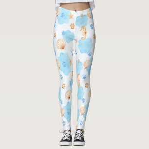 Leggings Patrón de impresión de pata de inspiración oceánic
