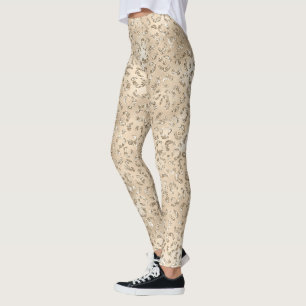 Leggings Patrón de impresión de piel de leopardo marrón