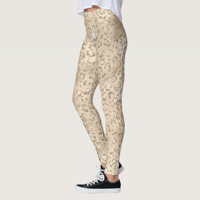 Leggings Patrón de impresión de piel de leopardo marrón ani (Izquierda)