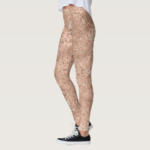 Leggings Patrón de impresión de piel de leopardo negro curt