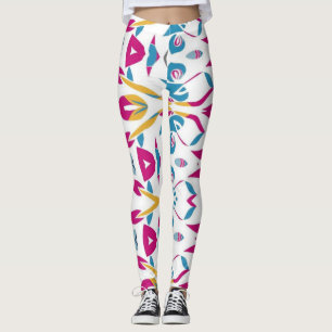 Leggings Patrón de impresión de tela abstracta multicolor
