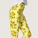 Leggings Patrón de impresión de traza leopardo<br><div class="desc">Patrón de pezuña de leopardo de estilo personalizado. Letreras personalizados. Versión de pezuña negra y amarilla. Idea de regalo para los amantes de los gatos salvajes.</div>
