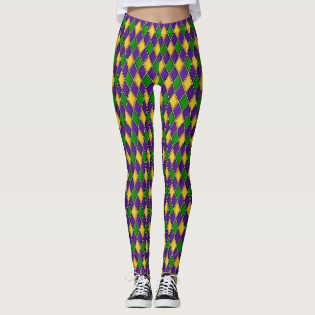 Leggings Patrón de impresión del Harlequin de Diamantes de  (Anverso)