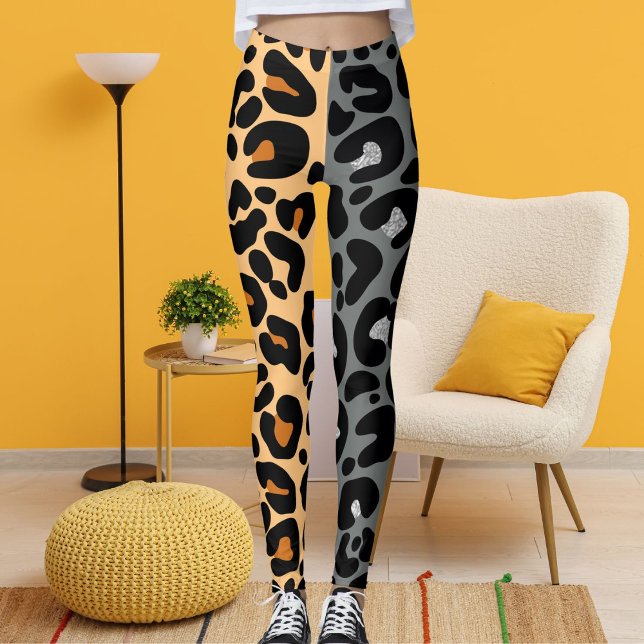 Leggings Patrón de impresión Leopardo Cat Brown Gray Silva  (Subido por el creador)