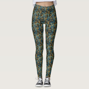 Leggings Patrón de impresión paisley floral
