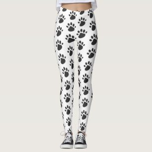 Leggings Patrón de impresiones de trazo blanco negro