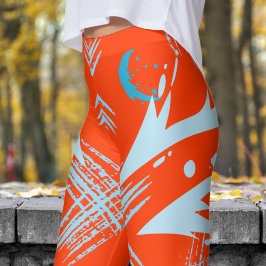 Leggings Patrón de inclinación del dragón del Naranja Coque