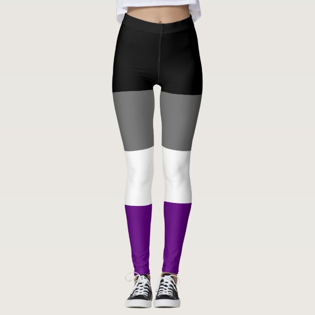 Leggings Patrón de indicador de orgullo asexual de repetici (Anverso)