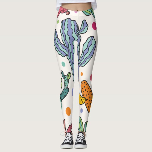 Leggings Patrón de infiltración de cactus (Anverso)