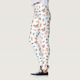 Leggings Patrón de insectos colorido