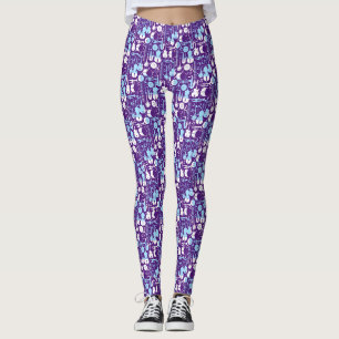 Leggings Patrón de instrumentos musicales 01x4.b Púrpura