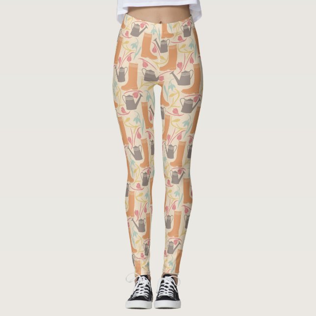 Leggings Patrón de jardín de primavera (Anverso)