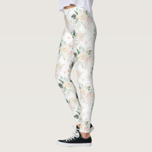 Leggings Patrón de jardín floral Rosa