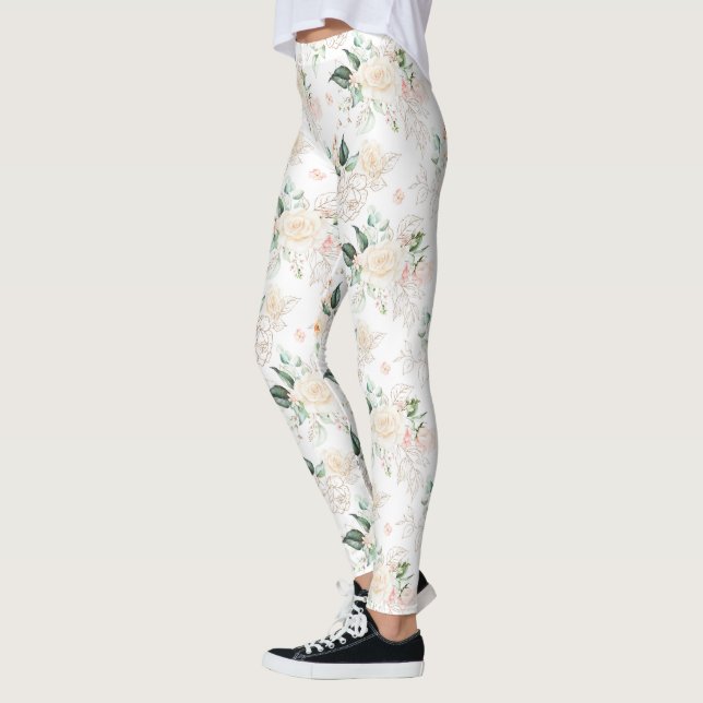 Leggings Patrón de jardín floral Rosa (Izquierda)