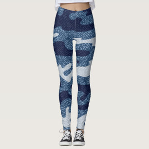 Leggings Patrón de jeans de denim para el camuflaje visto