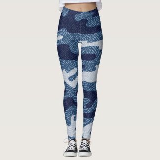 Leggings Patrón de jeans de denim para el camuflaje visto